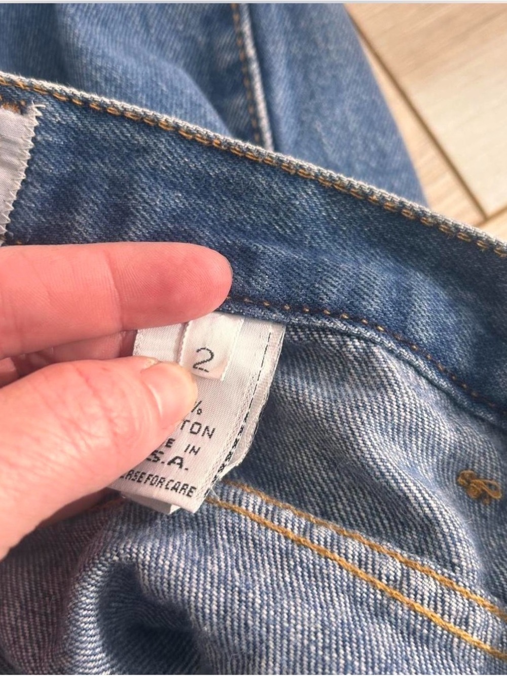 Forenza Denim Jeans in Blue with Gold Stitching - Picture 7 of 8